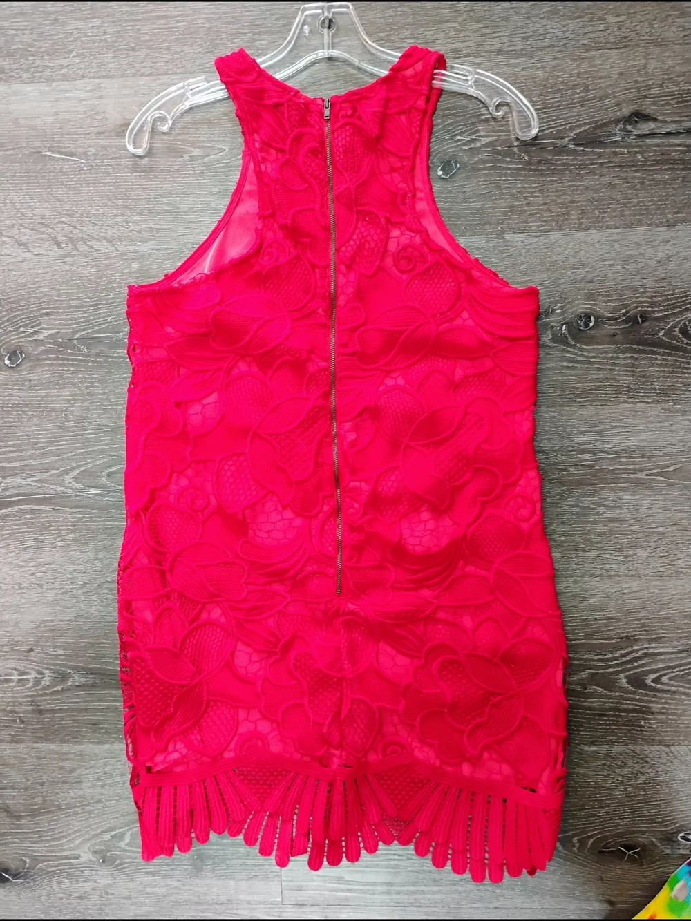 Lovers + Friends Red Lace Halter Mini Dress Size M - Picture 5 of 5